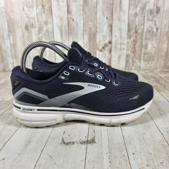 Brooks Shoes - Brooks Ghost 15 Navy Blue Running Shoes Womens 7 Wide 1203801D450